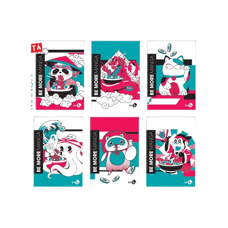 Maxiquaderno alta fogliazione A4 48fg+2 100gr 5mm Be More Manga BM (Conf.10)