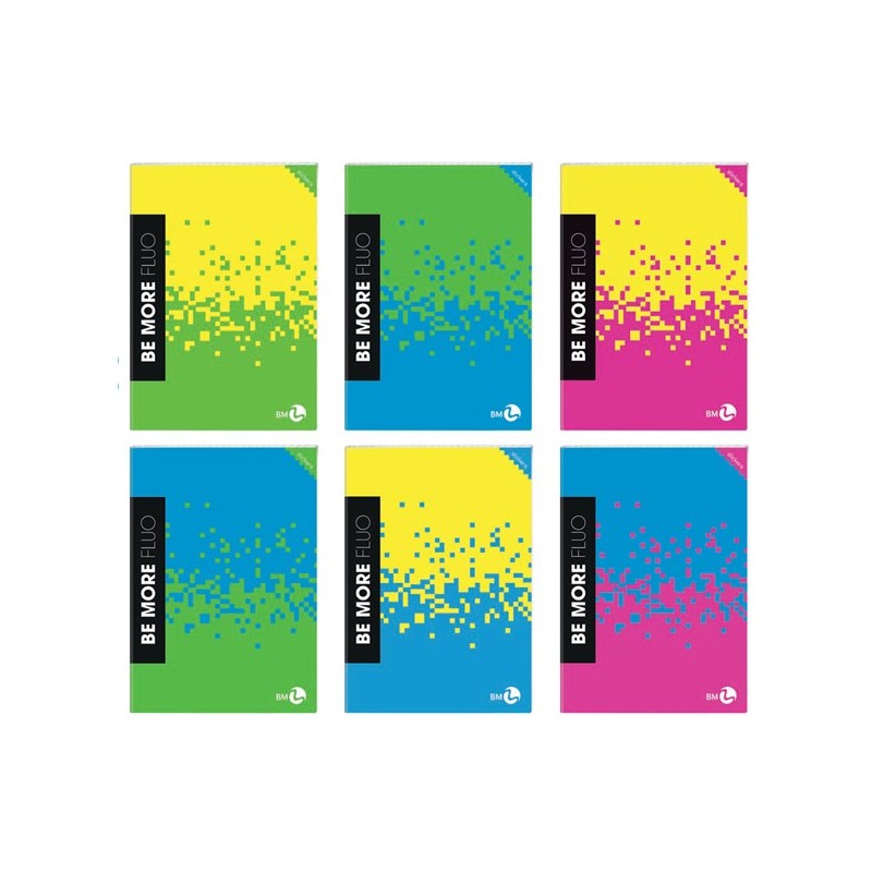Maxiquaderno alta fogliazione A4 48fg+2 100gr 1 rigo Be More Fluo BM (Conf.10)