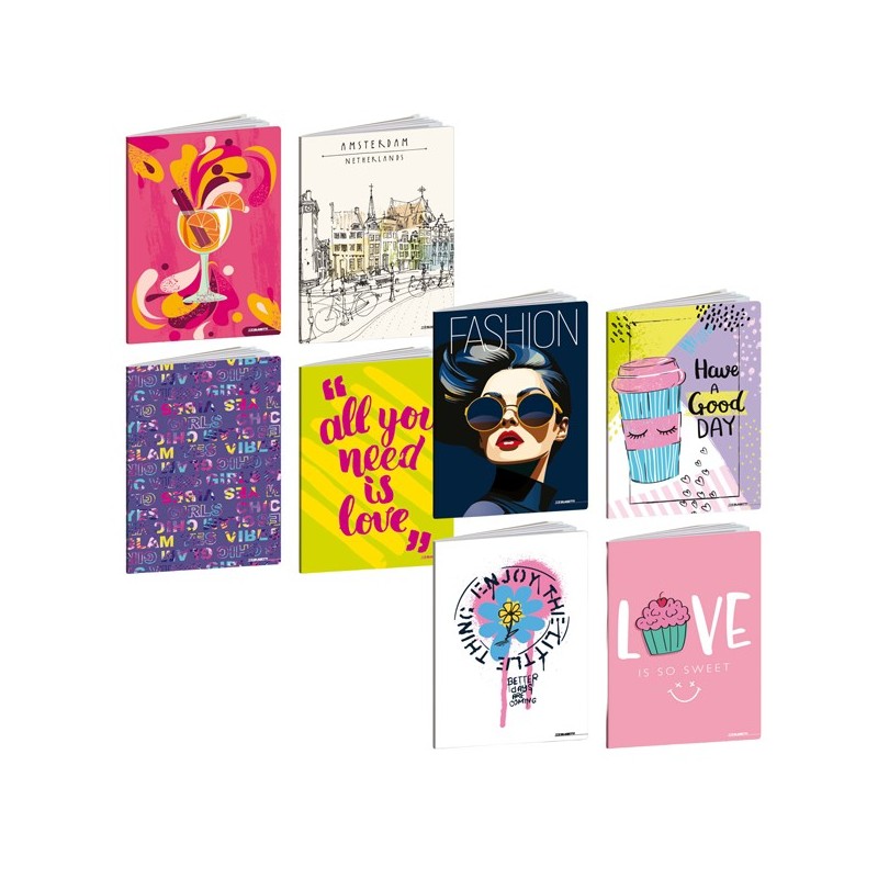 Maxiquaderno A4 20fg+1 80gr 5mm c/margine Teen Girl Blasetti (Conf.10)