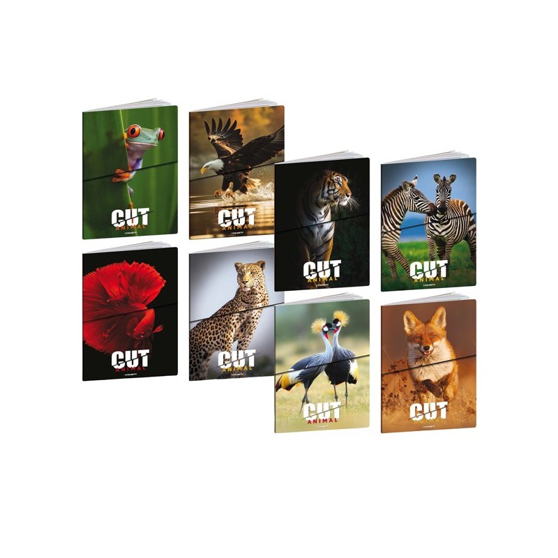 Maxiquaderno A4 20fg+1 80gr 1 rigo c/margine Animal Cut Blasetti (Conf.10)