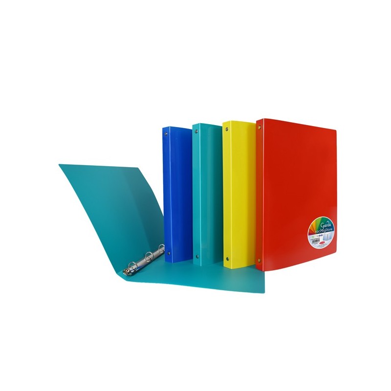 Raccoglitore Garda  22 x 30 cm  4 anelli tondi 16 mm  PP  colori assortiti  Plas (Conf.12)