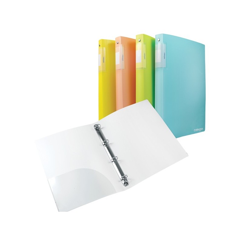 Raccoglitore Spring 4 anelli diam. 30mm in PP 4 colori assortiti Colorosa (Conf.12)