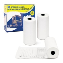 Blister 3 rotoli carta termica per tachigrafi digitali BPA free 75gr 57mm x 8mt