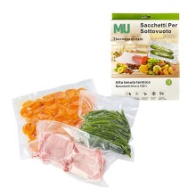 Conf. 30 sacchetti alimenti per sigillatrice sottovuoto 20x25cm Mulin