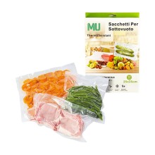 Conf. 30 sacchetti alimenti per sigillatrice sottovuoto 25x35cm Mulin