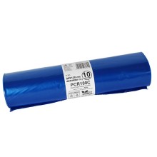 10 sacchi rifiuti PCR 120L 90x120cm 60gr azzurro Bio Extrusion