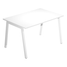 Scrivania lineare Easy struttura bianca gambe inclinate 120X80cm piano bianco