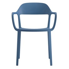 Seduta attesa Mina con braccioli  in PP blu