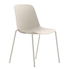 Seduta attesa Luna 4 gambe in tinta unita in PP avorio (Conf.2)