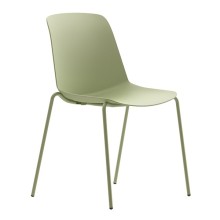 Seduta attesa Luna 4 gambe in tinta unita in PP verde (Conf.2)