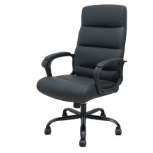 Poltrona direzionale Opti545  in ecopelle nero schienale alto e braccioli fissi