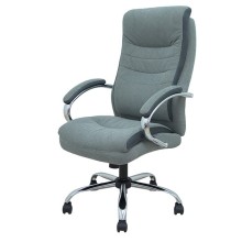 Poltrona direzionale Opti533 in tessuto grigio c/braccioli fissi base cromata Pi