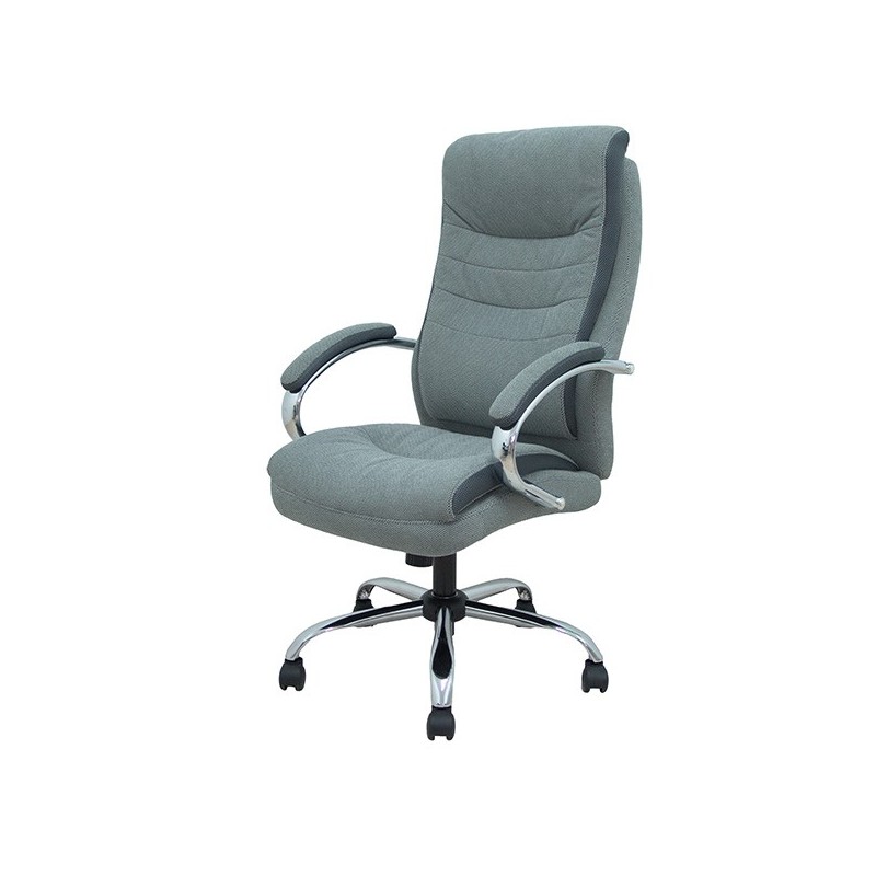 Poltrona direzionale Opti533 in tessuto grigio c/braccioli fissi base cromata Pi