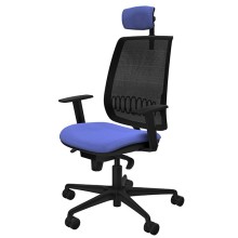 Sedia ergonomica Alares c/bracc regolabili e poggiatesta azzurro Piqueras y Cres