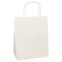 25 Shoppers in carta kraft 14x9x21cm Twisted bianco