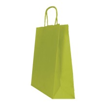 25 shoppers carta kraft 22x10x29cm twisted verde fagiolo