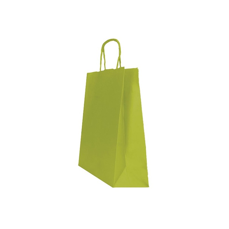 25 shoppers carta kraft 45x15x50cm twisted verde fagiolo