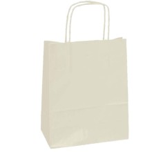 25 SHOPPERS CARTA KRAFT 22X10X29CM TWISTED AVORIO