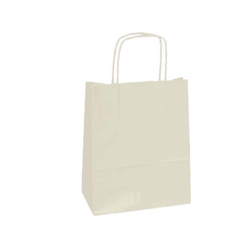 25 SHOPPERS CARTA KRAFT 18x8x24CM TWISTED AVORIO