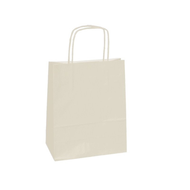 25 shoppers carta kraft 14x9x21cm twisted avorio