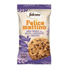 Mini cookies con gocce di cioccolato e nocciole 34gr Falcone (Conf.44)