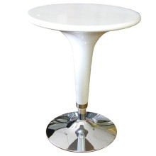 TAVOLO BAR Ø60cm in ABS e ACCIAIO H72/92cm BIANCO