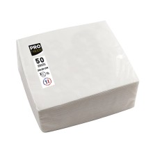 Conf 50 tovaglioli cocktail 2 veli 20x20cm carta bianco Pro Nappe