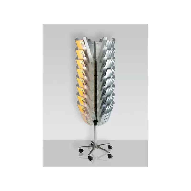 PORTARIVISTE GIREVOLE DA TERRA CON 24 VASCHETTE A4