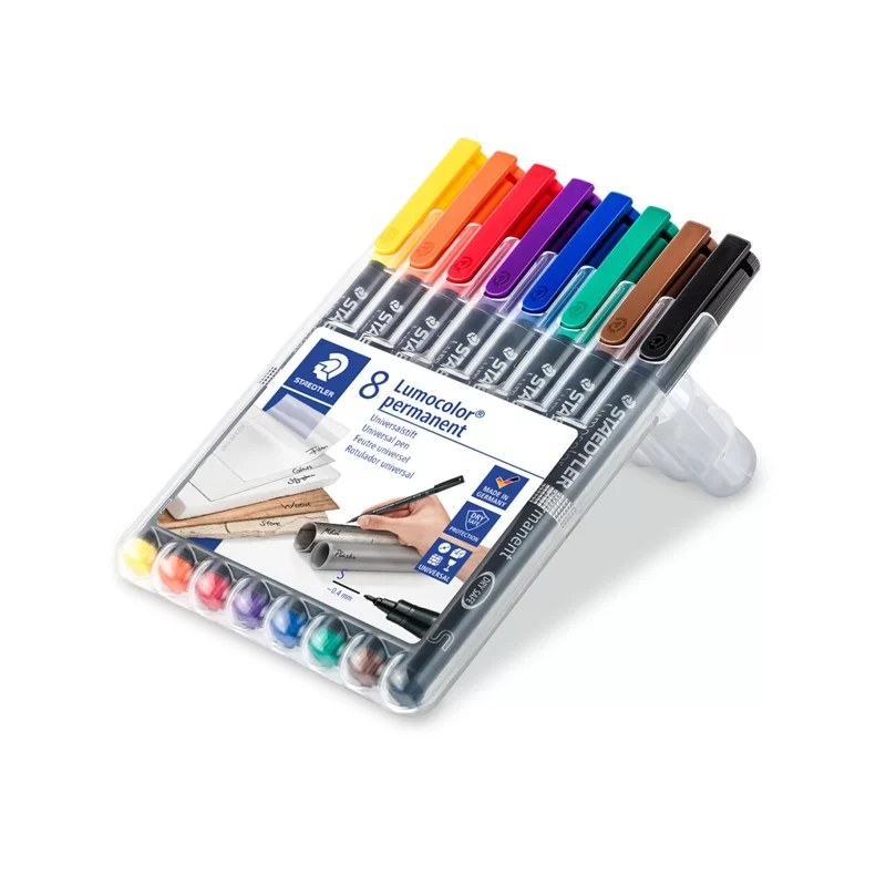 BUSTA 8 PENNARELLI LUMOCOLOR PERMANENT 313 SF 0.4MM