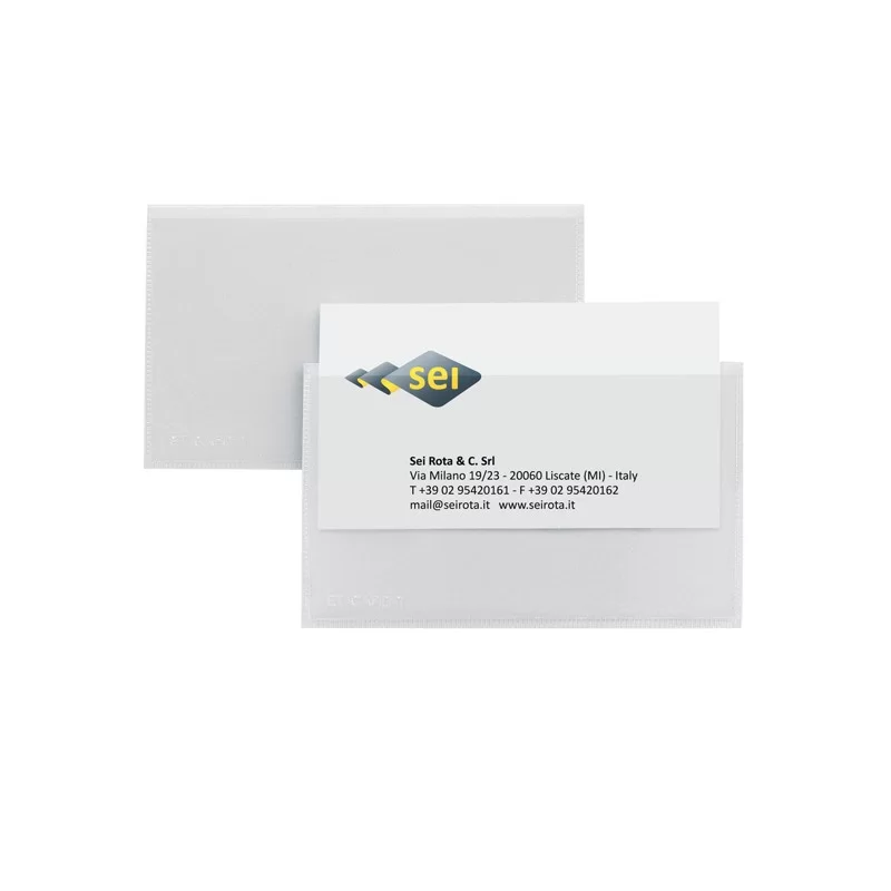 10 PORTABIGLIETTI DA VISITA AUTOADESIVI 5,5X9CM ETICARD T