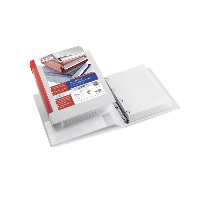 Raccoglitore STELVIO TI 17 A4 4D 22x30cm bianco personalizzabile SEI ROTA