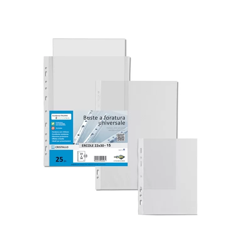 25 BUSTE FORATE 22X30-15 ERCOLE PVC SEI ROTA