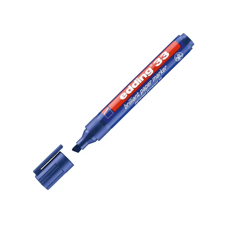 MARCATORE EDDING 33 PERMANENTE PUNTA SCALPELLO BLU FUORI CATALOGO