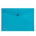 BUSTA CON BOTTONE PULL AZZURRO 21X29.7CM (Conf.5)