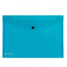 BUSTA CON BOTTONE PULL AZZURRO 21X29.7CM (Conf.5)
