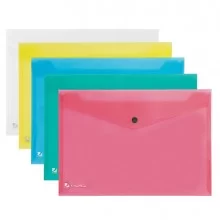 BUSTA CON BOTTONE PULL COLORATA 21X29.7CM (Conf.5)