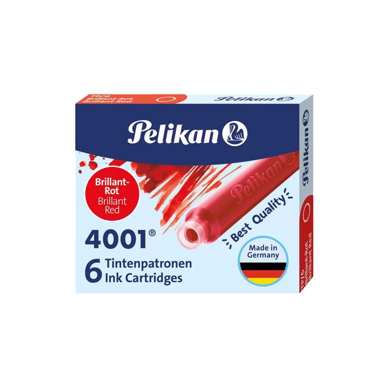 SCATOLA 6 CARTUCCE INCHIOSTRO TP/6 ROSSO PELIKAN 4001 (0ATM05)