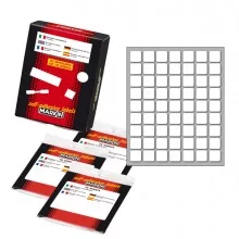 Etichetta adesiva bianca 14x14mm (10fogli x 63etichette) Markin (Conf.25)