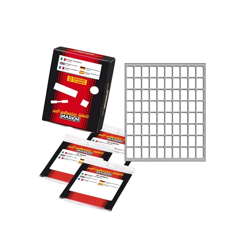 Etichetta adesiva bianca 16x10mm (10fogli x 80etichette) Markin (Conf.25)
