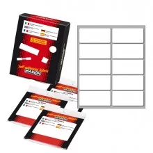 Etichetta adesiva bianca 58x27mm (10fogli x 10etichette) Markin (Conf.25)