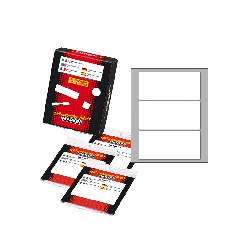 Etichetta adesiva bianca 100x46mm (10fogli x 3etichette) Markin (Conf.25)