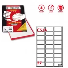 Etichetta adesiva C/524 bianca 100fg A4 56x28mm c/angoli arrot. (27et/fg) Markin