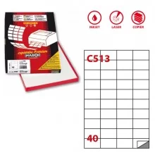 Etichetta adesiva C/513 bianca 100fg A4 52,5x29,7mm (40et/fg) Markin