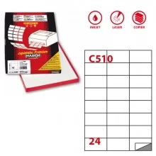 Etichetta adesiva C/510 bianca 100fg A4 70x37,12mm (24et/fg) Markin