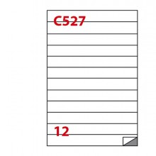 Etichetta adesiva C/527 bianca 100fg A4 210x24,75mm (12et/fg) Markin