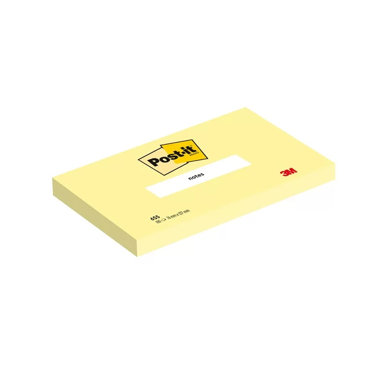 BLOCCO 100fg Post-it® Giallo Canary™ 76x127mm 655 (Conf.12)
