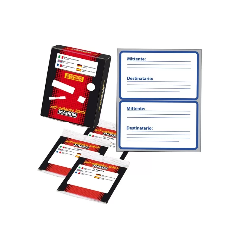 Etichetta adesiva bianca 115x70mm MITT-DEST (10fg x 2etichette) Markin