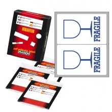 Etichetta adesiva bianca 115x70mm FRAGILE (10fg x 2etichette) Markin