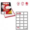 Etichetta adesiva A/415 bianca 100fg A4 63,5X46,6mm (18eti/fg) Markin