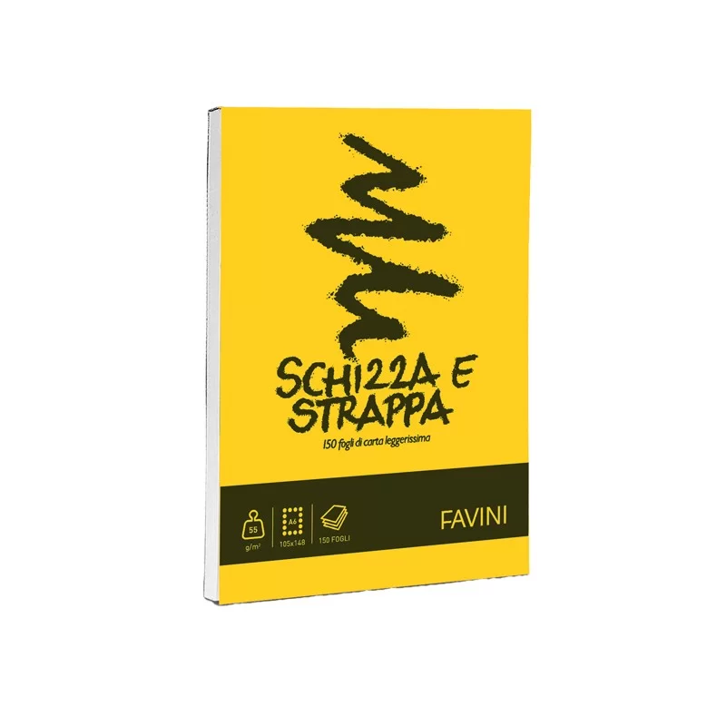 Blocco SCHIZZASTRAPPA 150fg 50gr A6 105x148mm FAVINI (Conf.5)